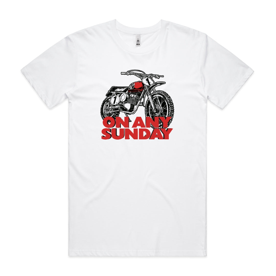 On Any Sunday #1 Tee (White)
