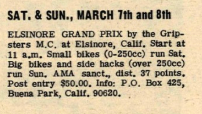 On Any Sunday 1970 Elsinore Grand Prix Tee