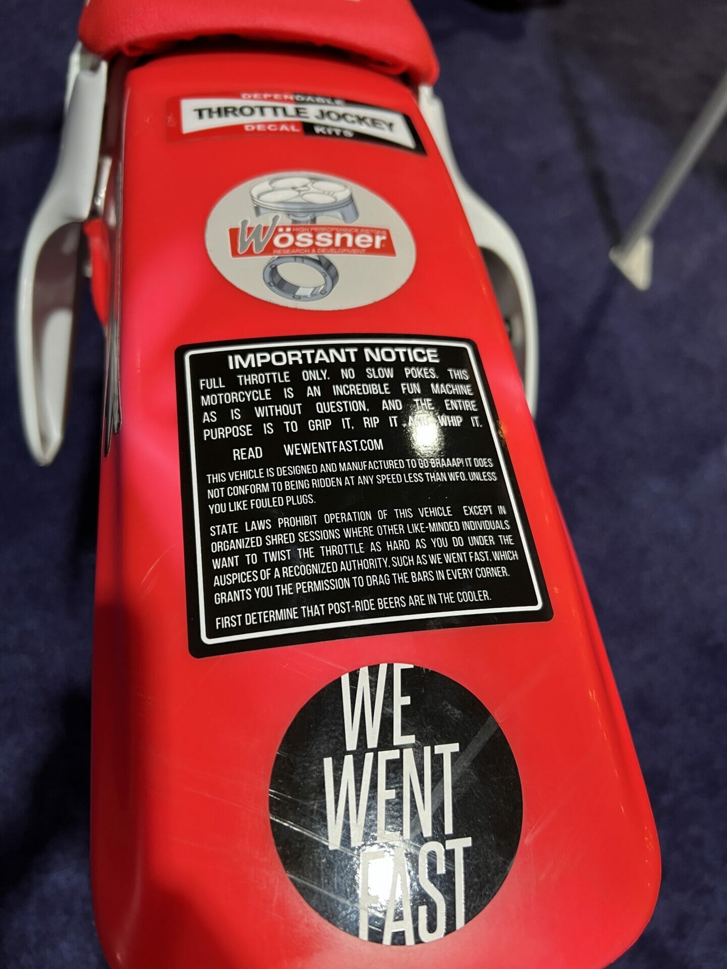 Important Notice Sticker – We Went Fast Shop